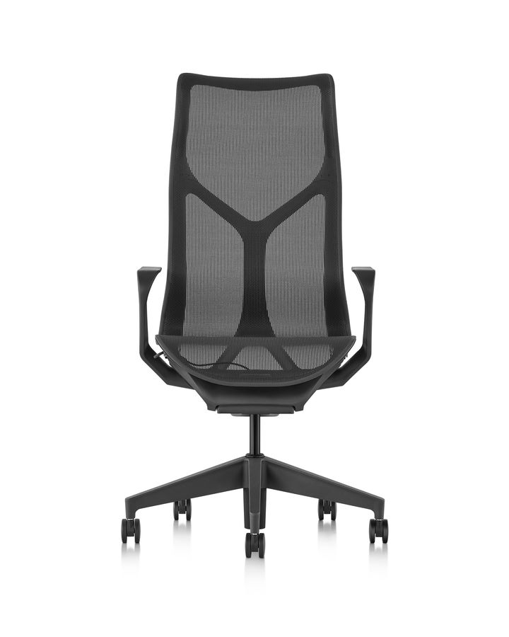 Cosm High Back Graphite height adjustable arms front